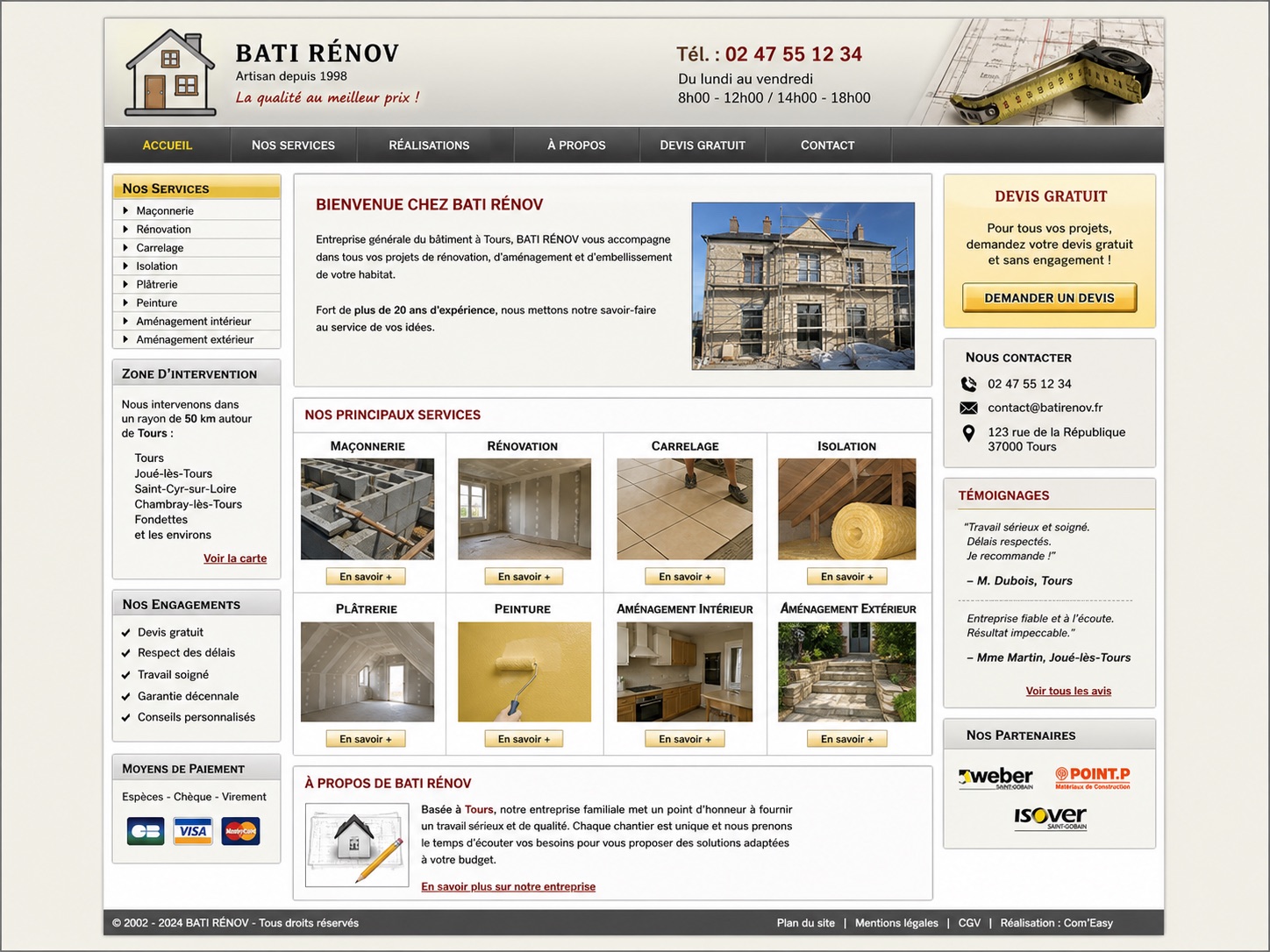 Ancien site BATI Rénov, daté, surchargé et lent