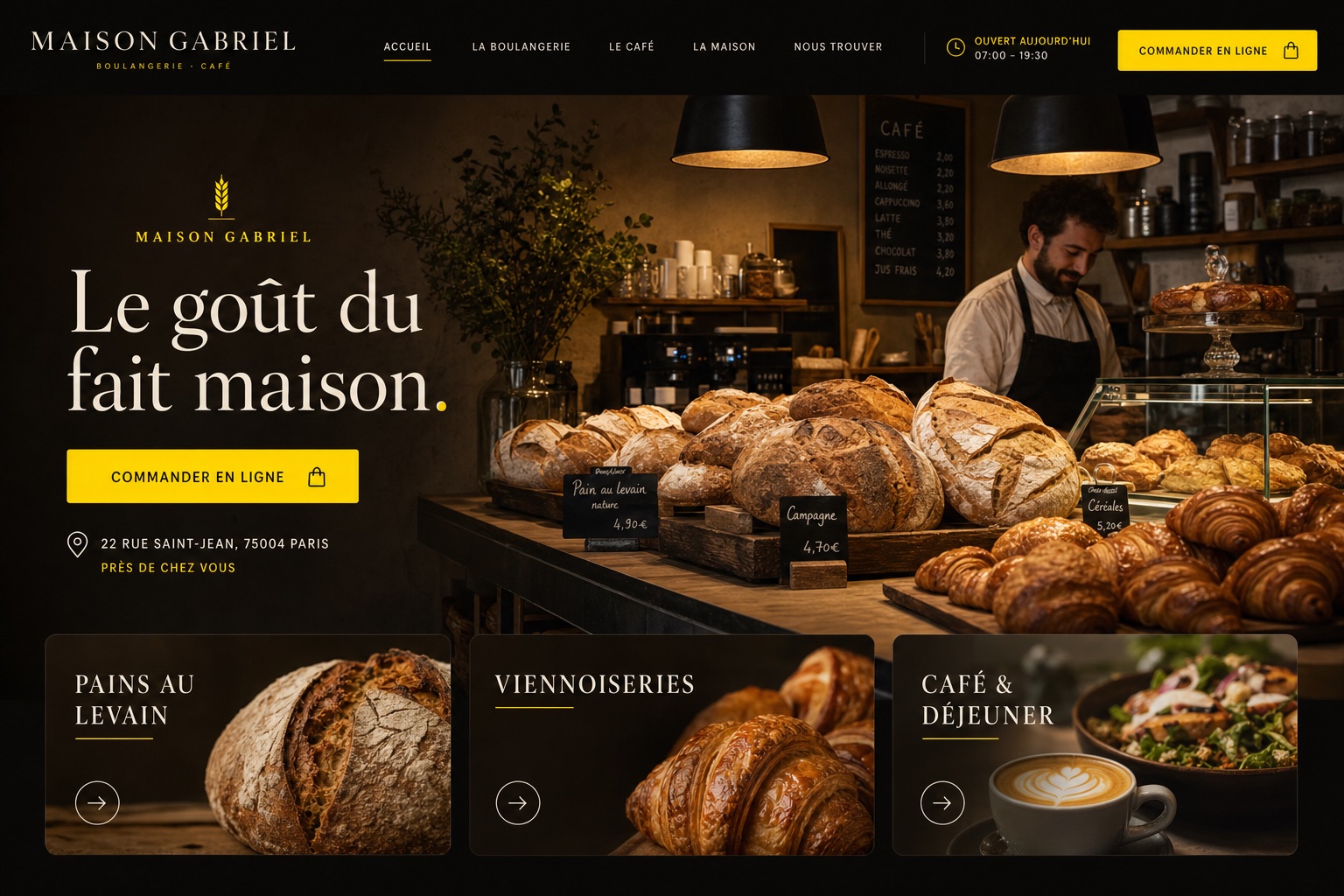 Réalisation · Maison Gabriel, site boulangerie / commerce